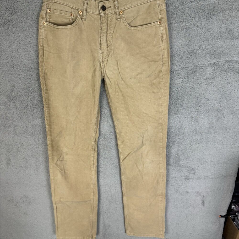 Levis 514 Pants Men’s 32x33 Corduroy Beige Slim Straight Fit Casual
